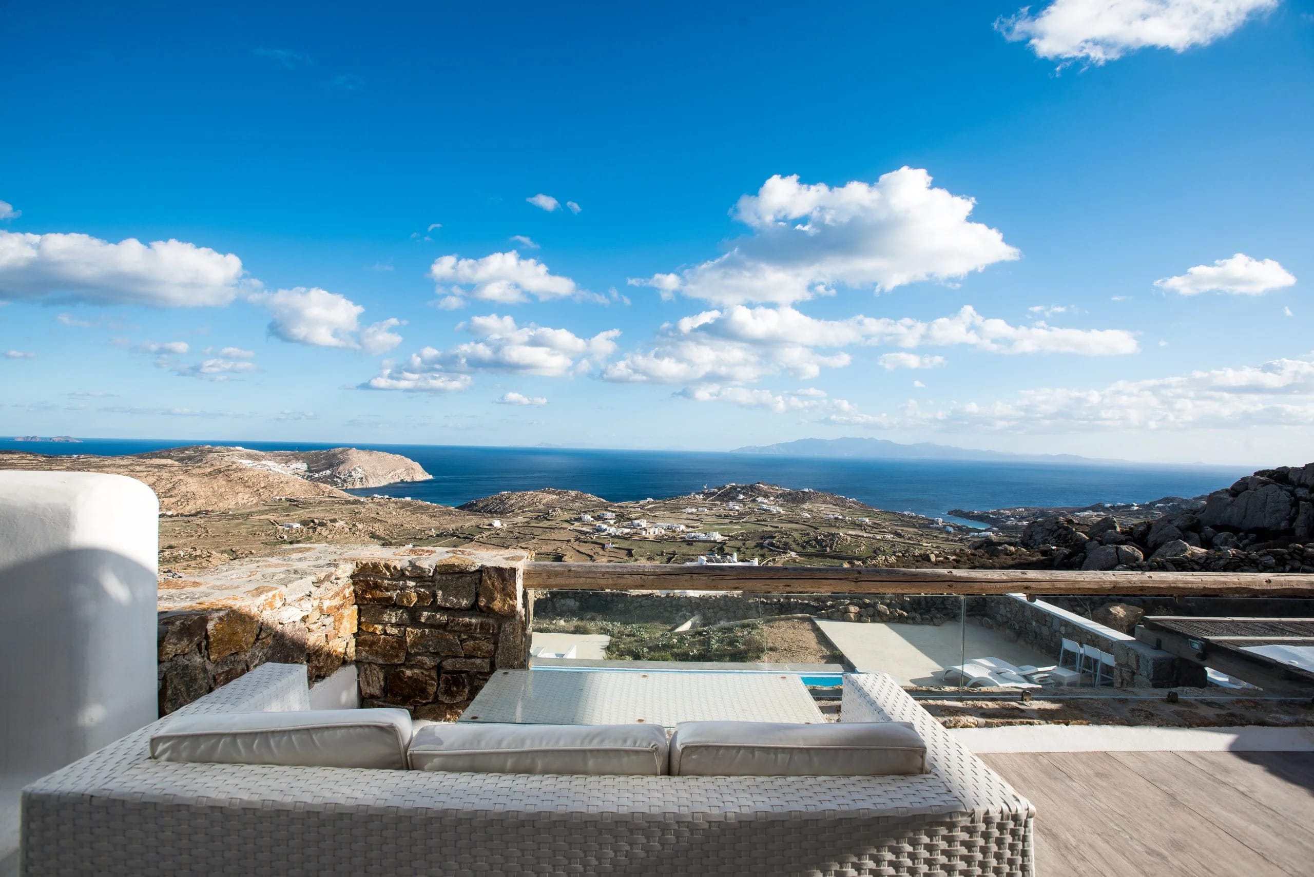 a view of a city from a high up building