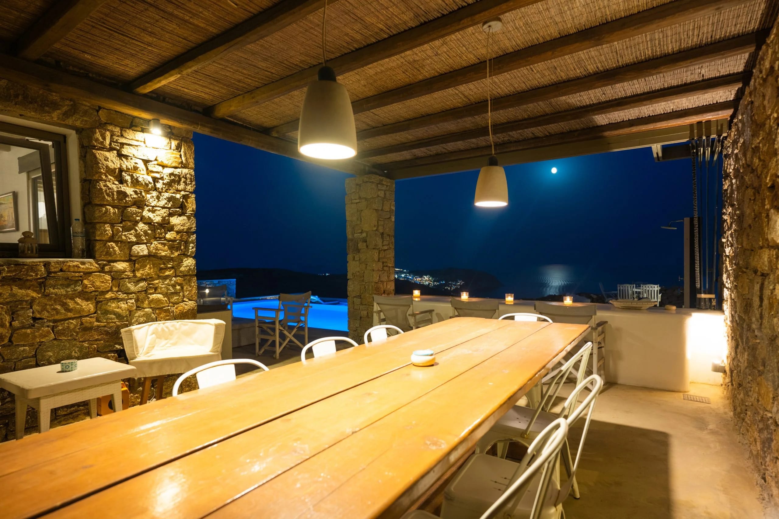 a room with tables and chairs