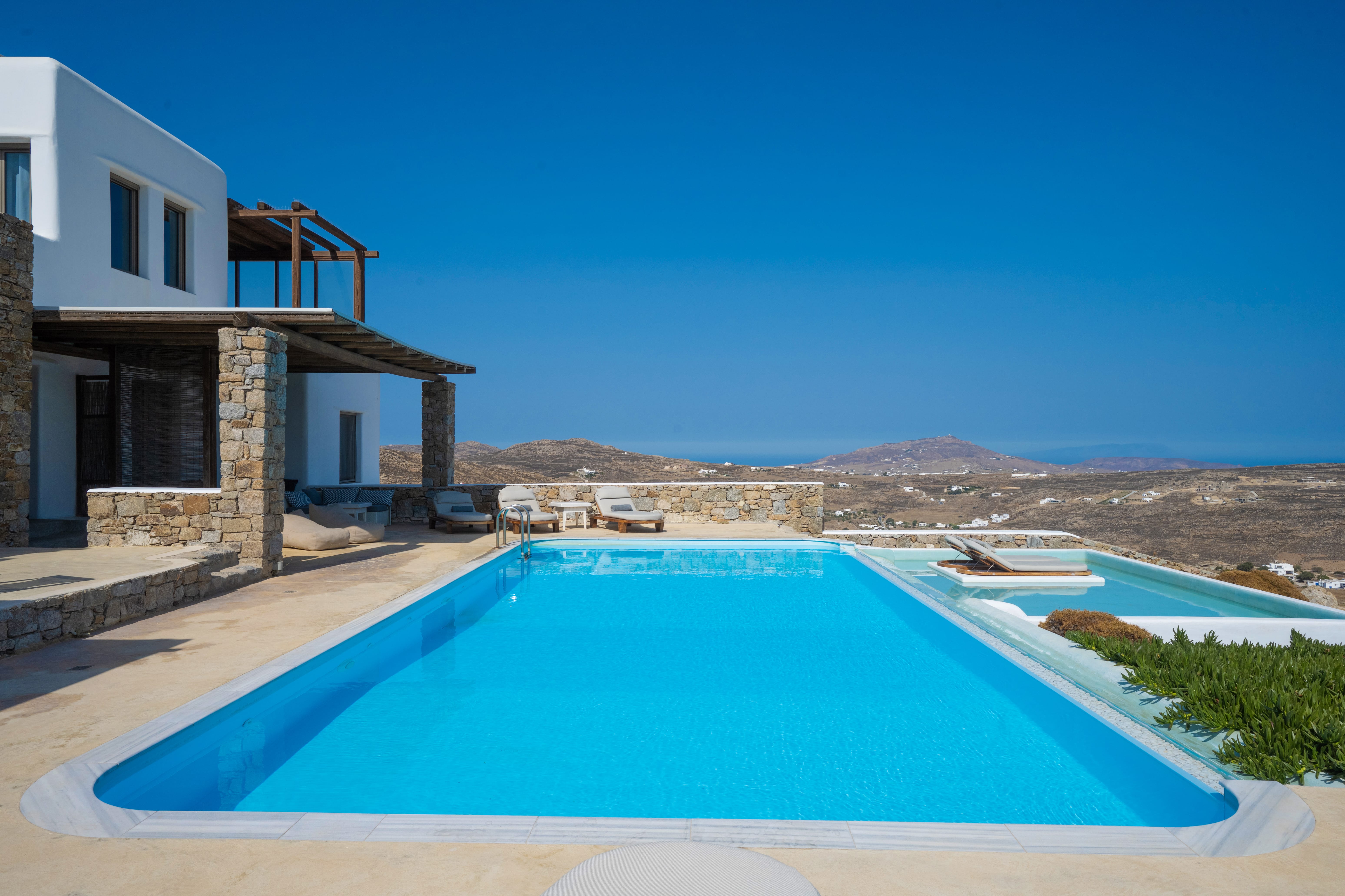 a pool in a backyard