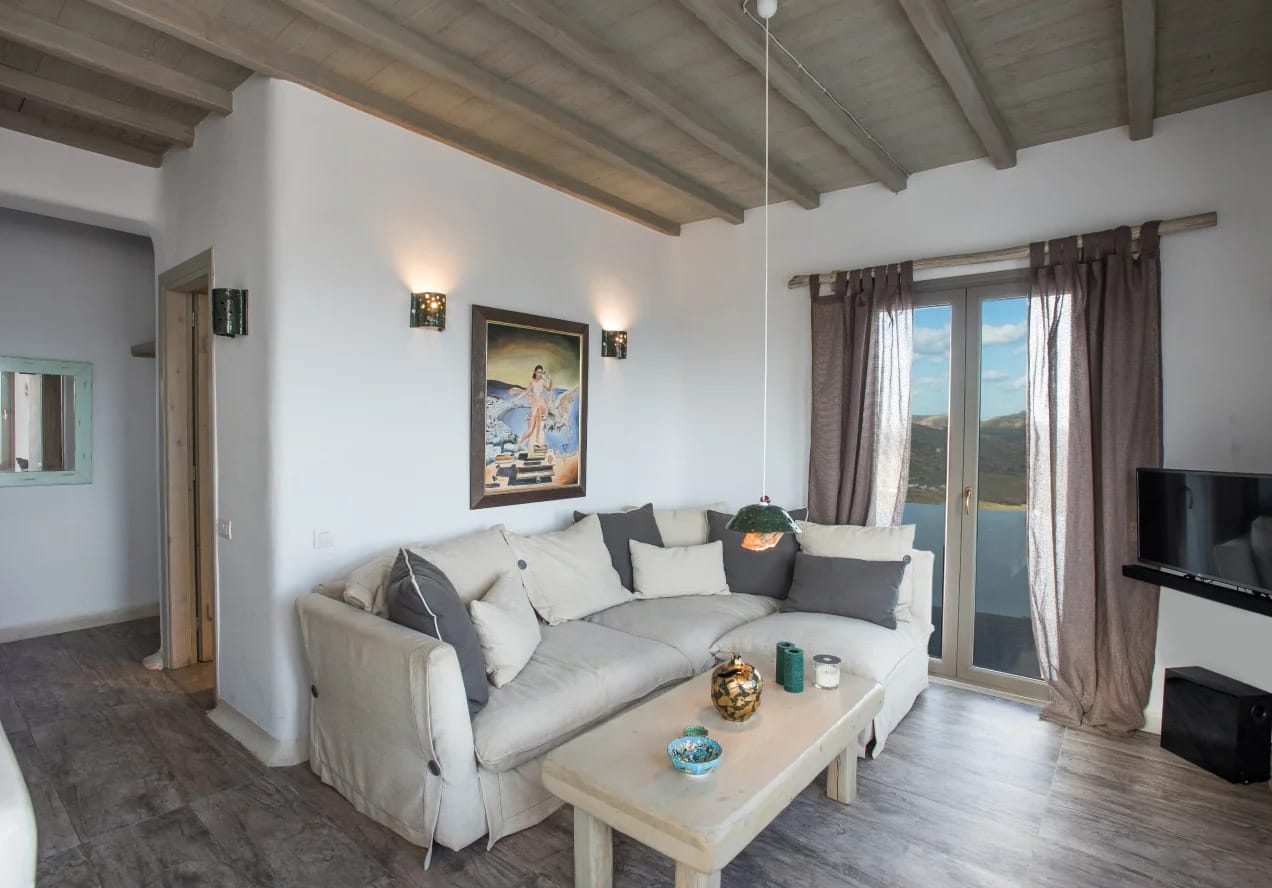 a living room with a couch and a coffee table