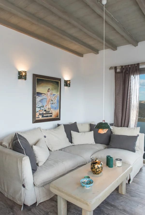 a living room with a couch and a coffee table