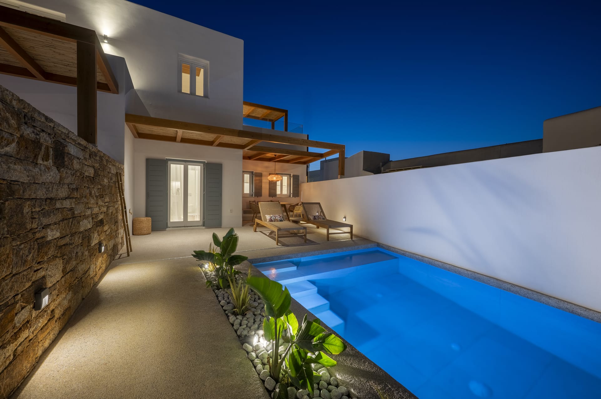 a swimming pool in a backyard