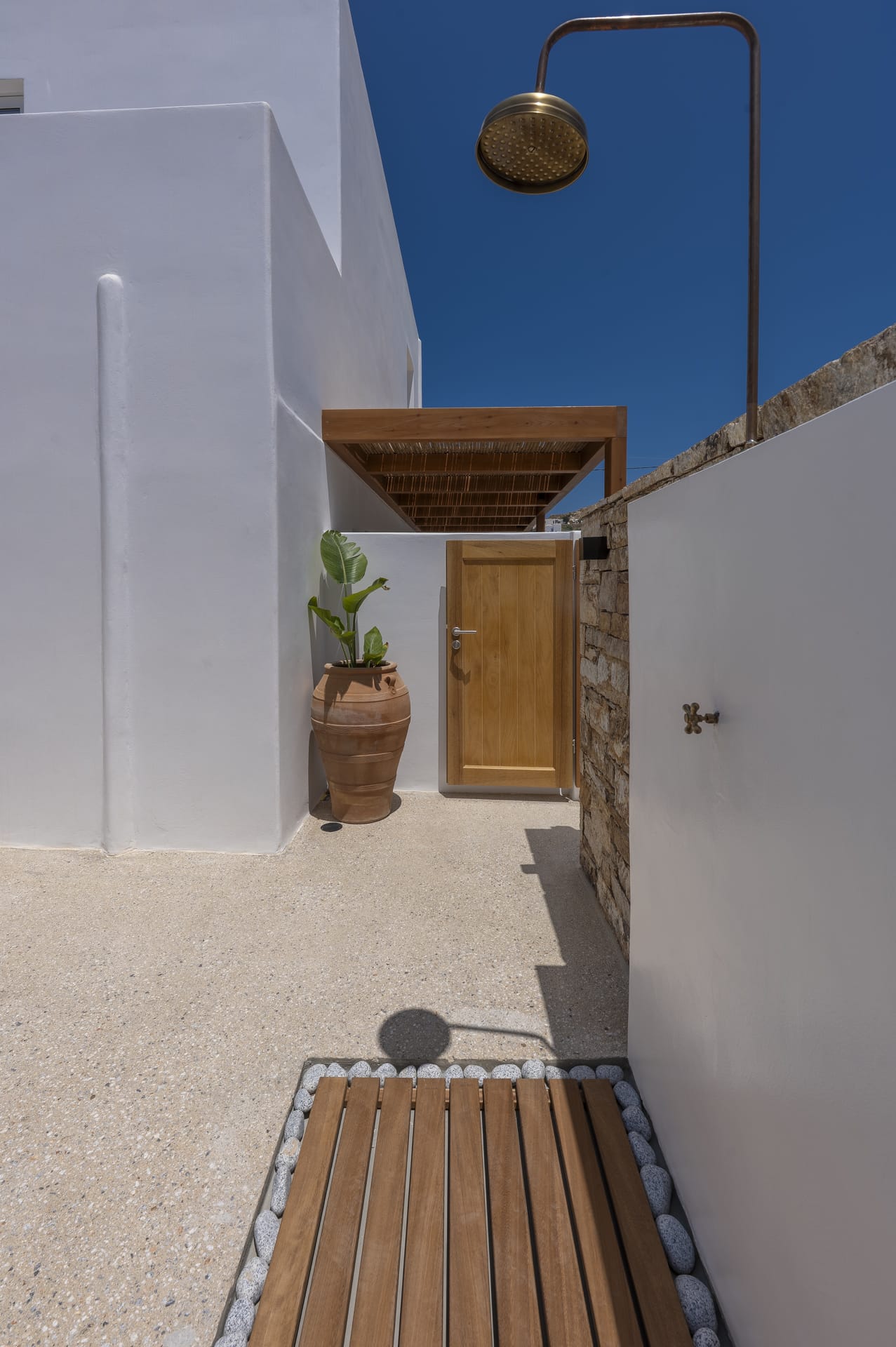 a bench in a courtyard