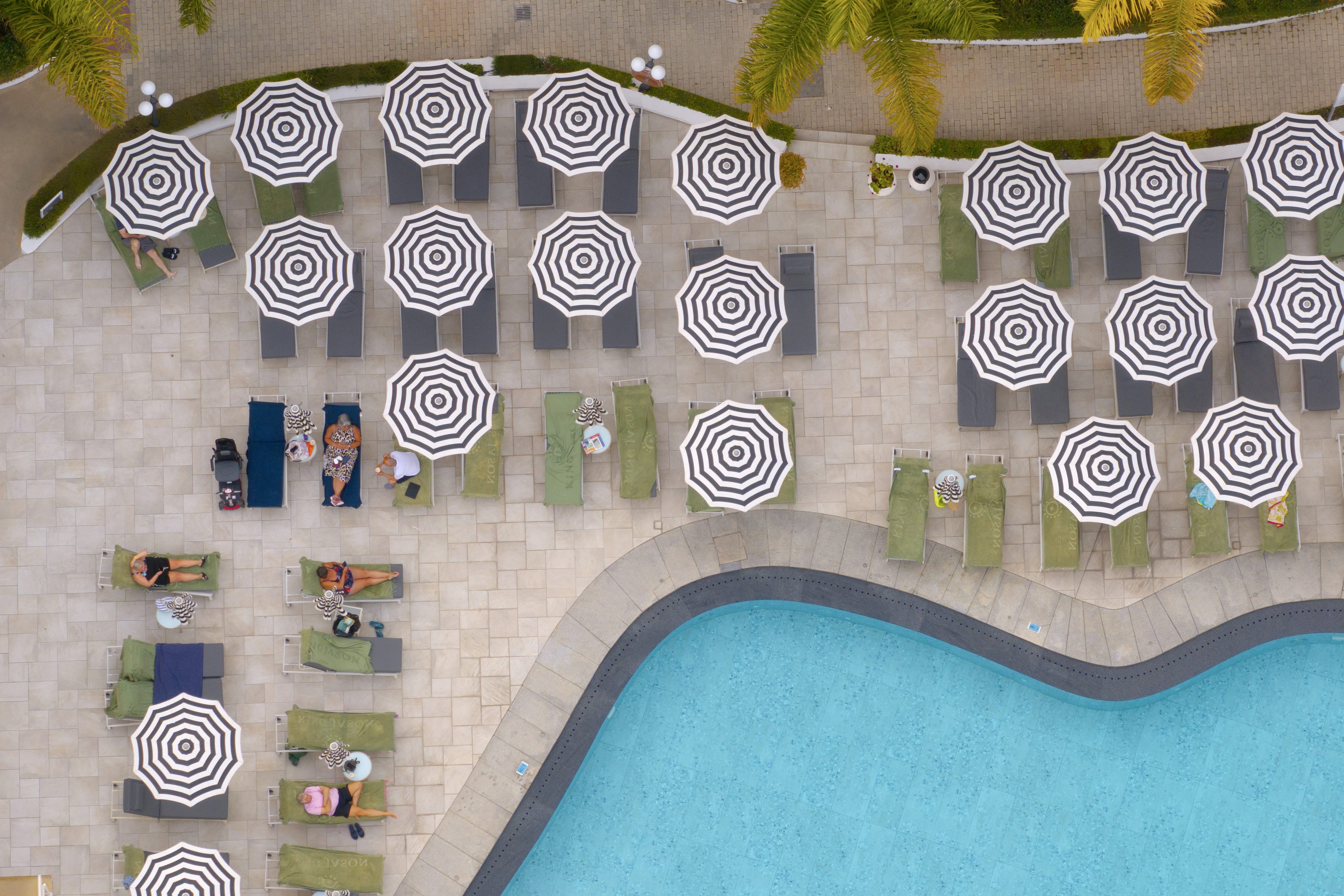 a pool in a stone building