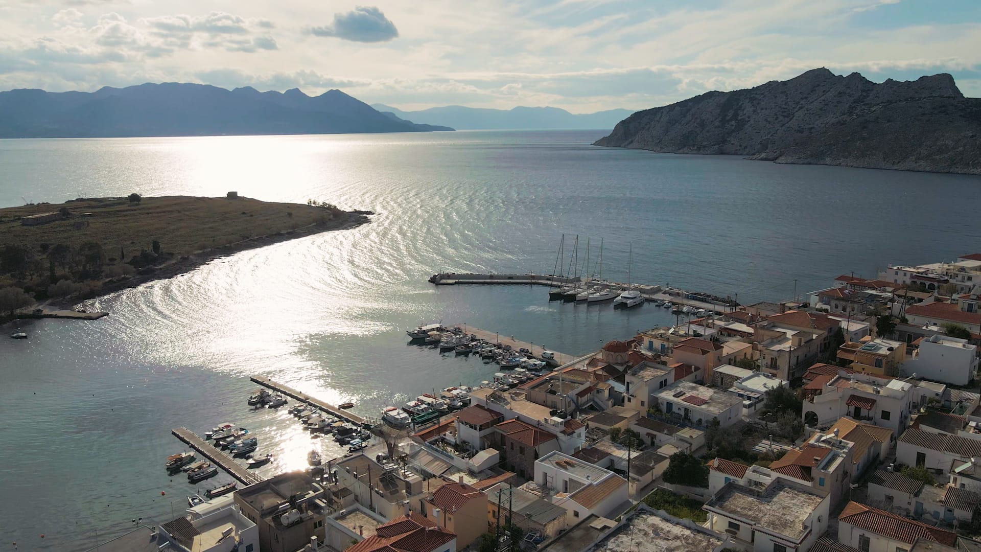 a city next to a body of water