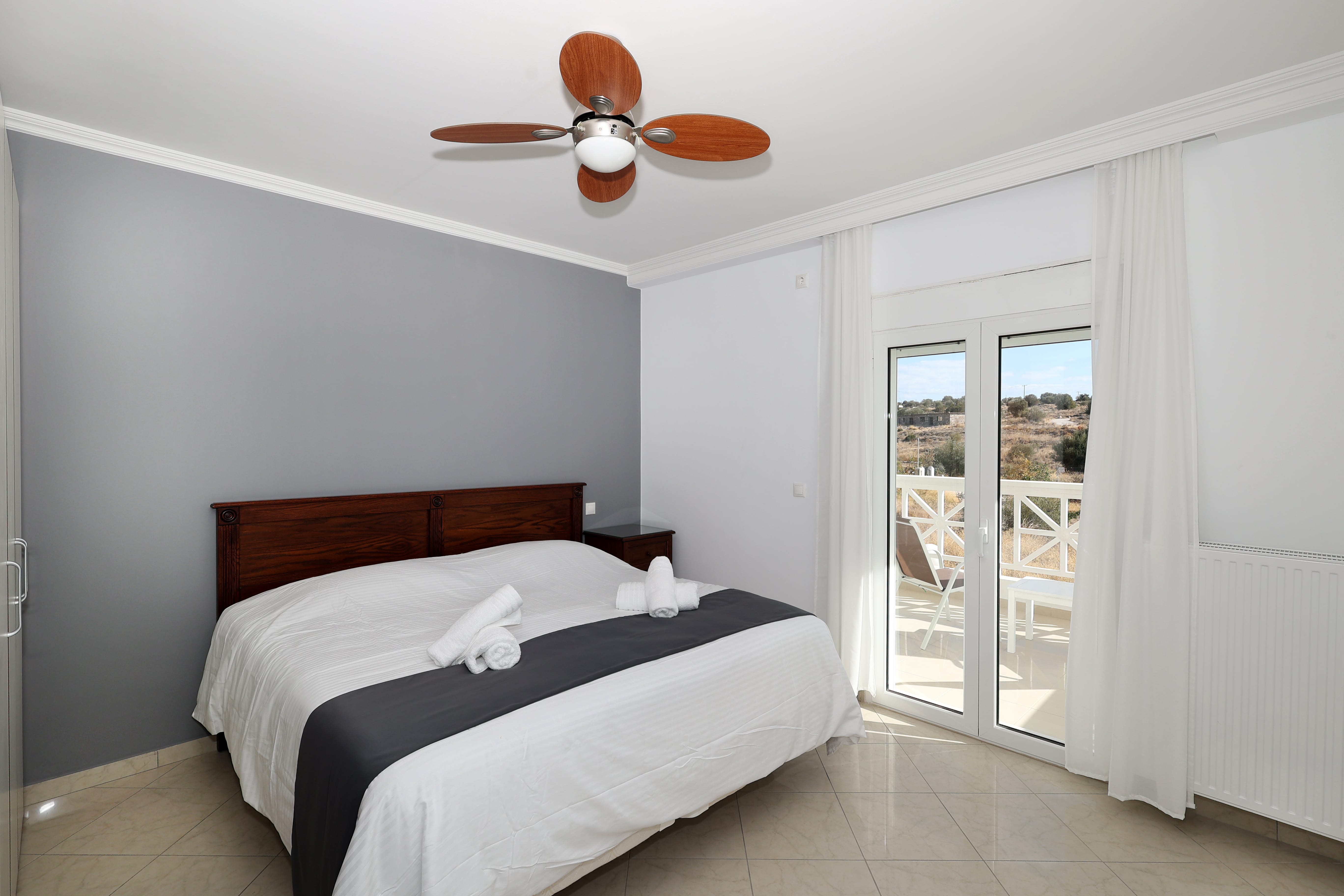 a bedroom with a large bed