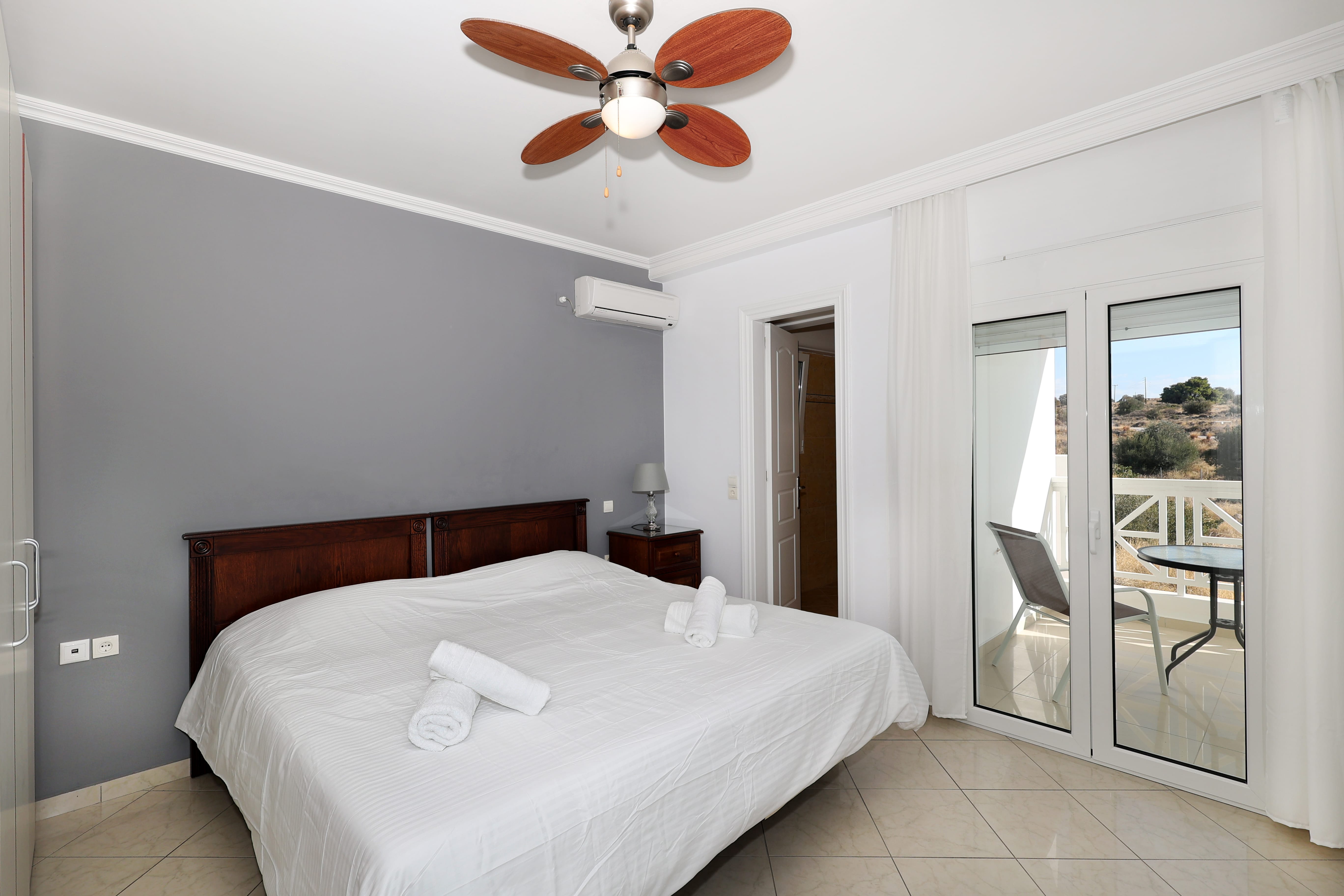 a bedroom with a large bed