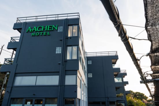 a building with a sign on it