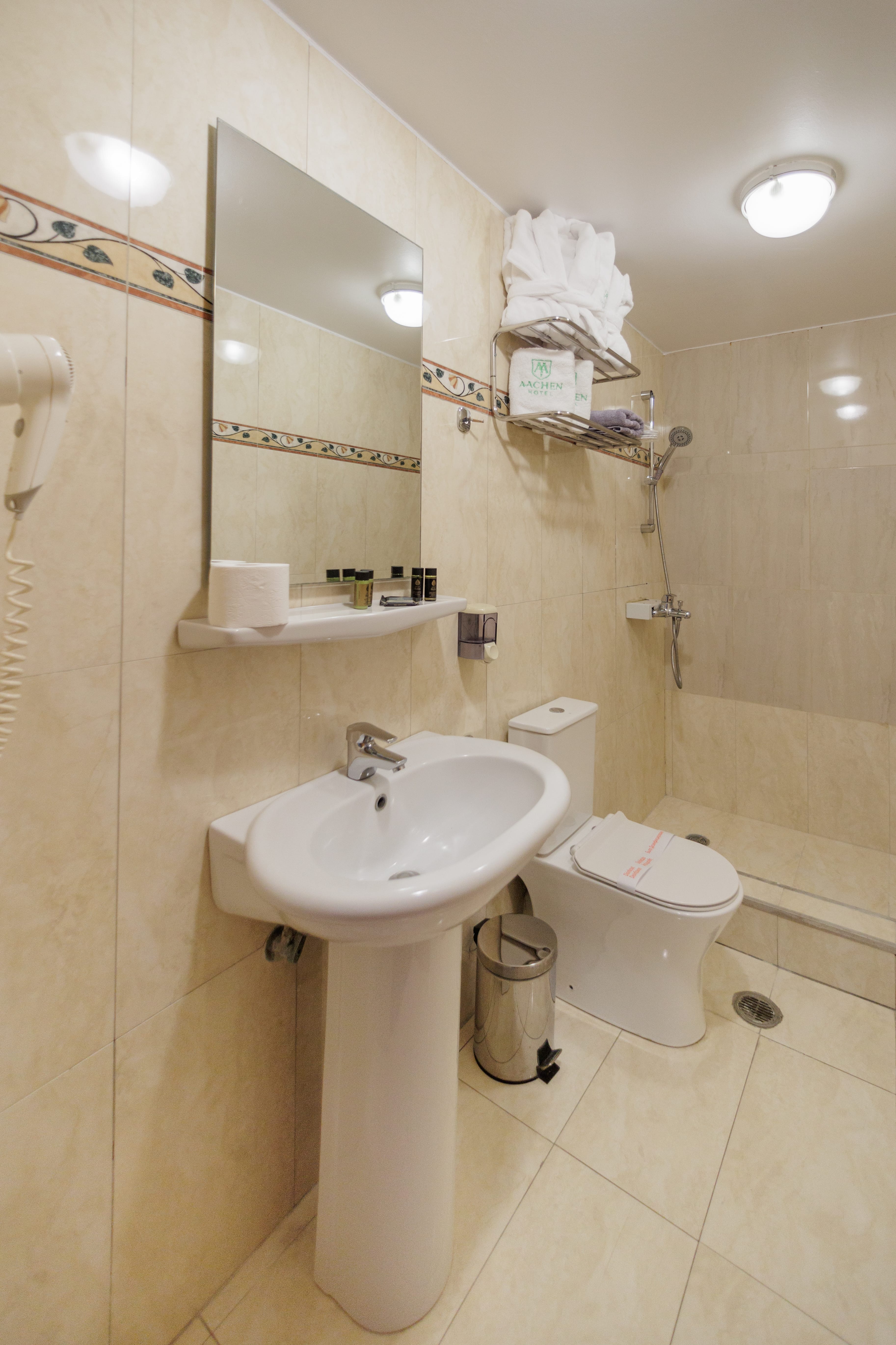 a bathroom with a sink and toilet