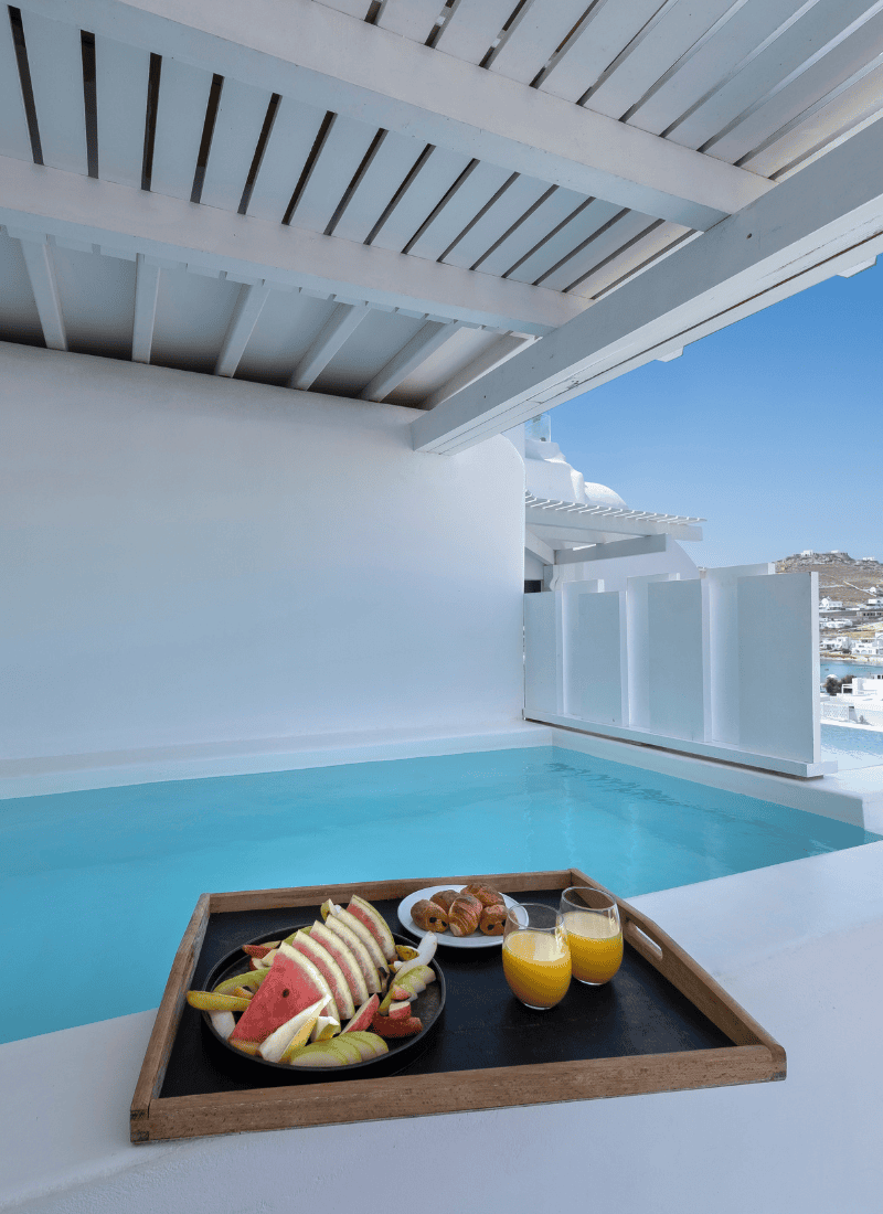 a table with food on it