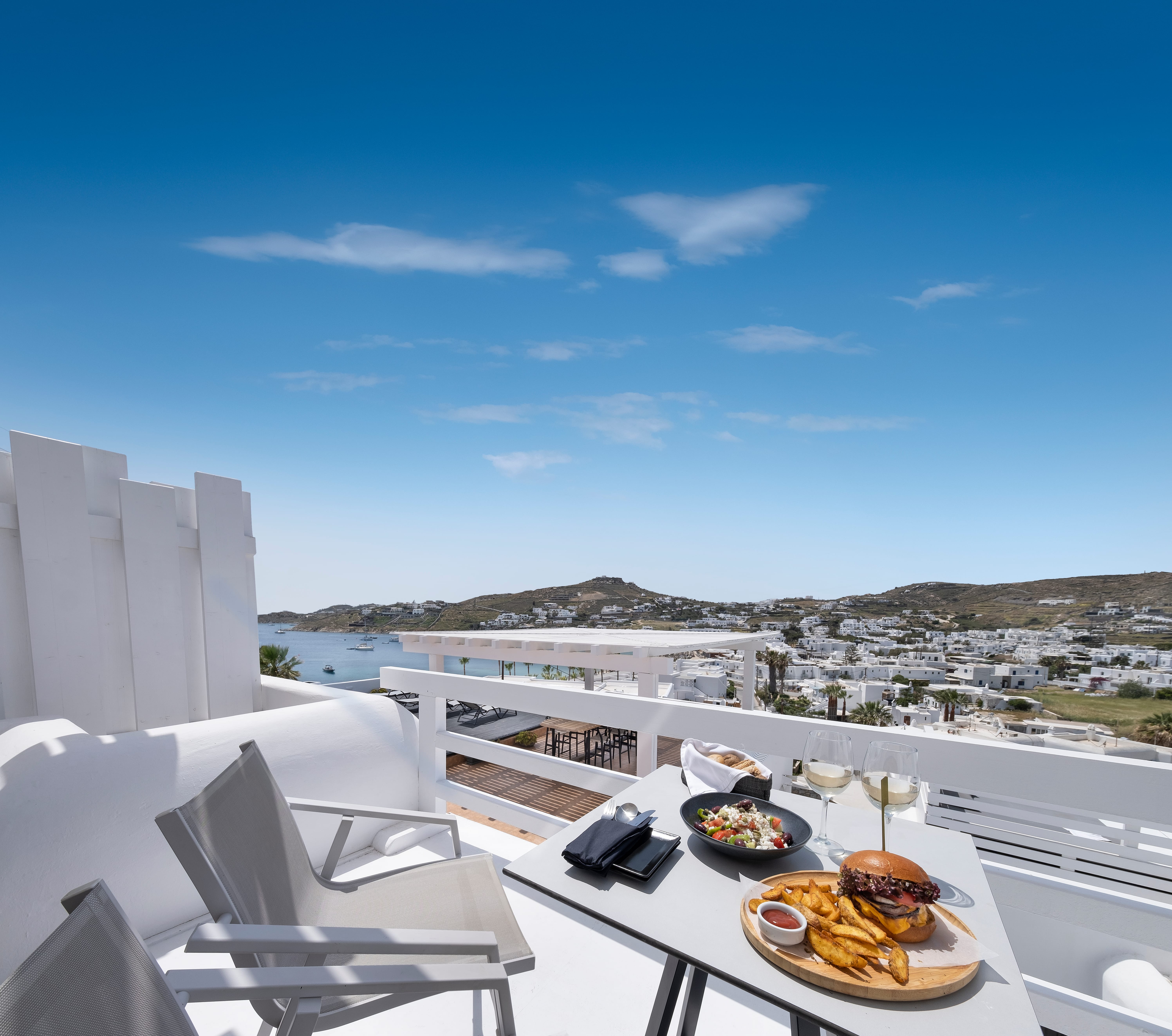 a table with food on it