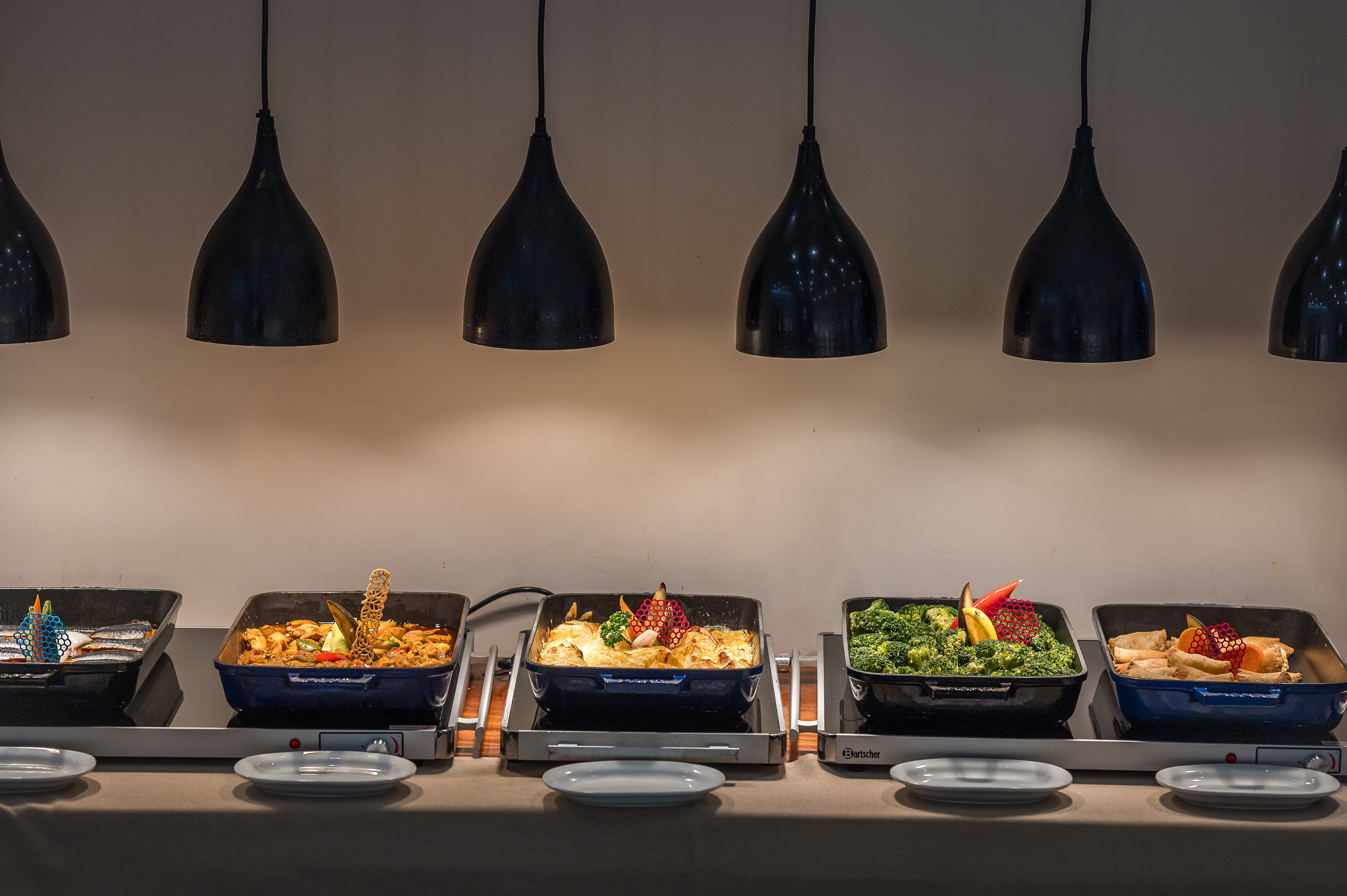 a table with bowls of food