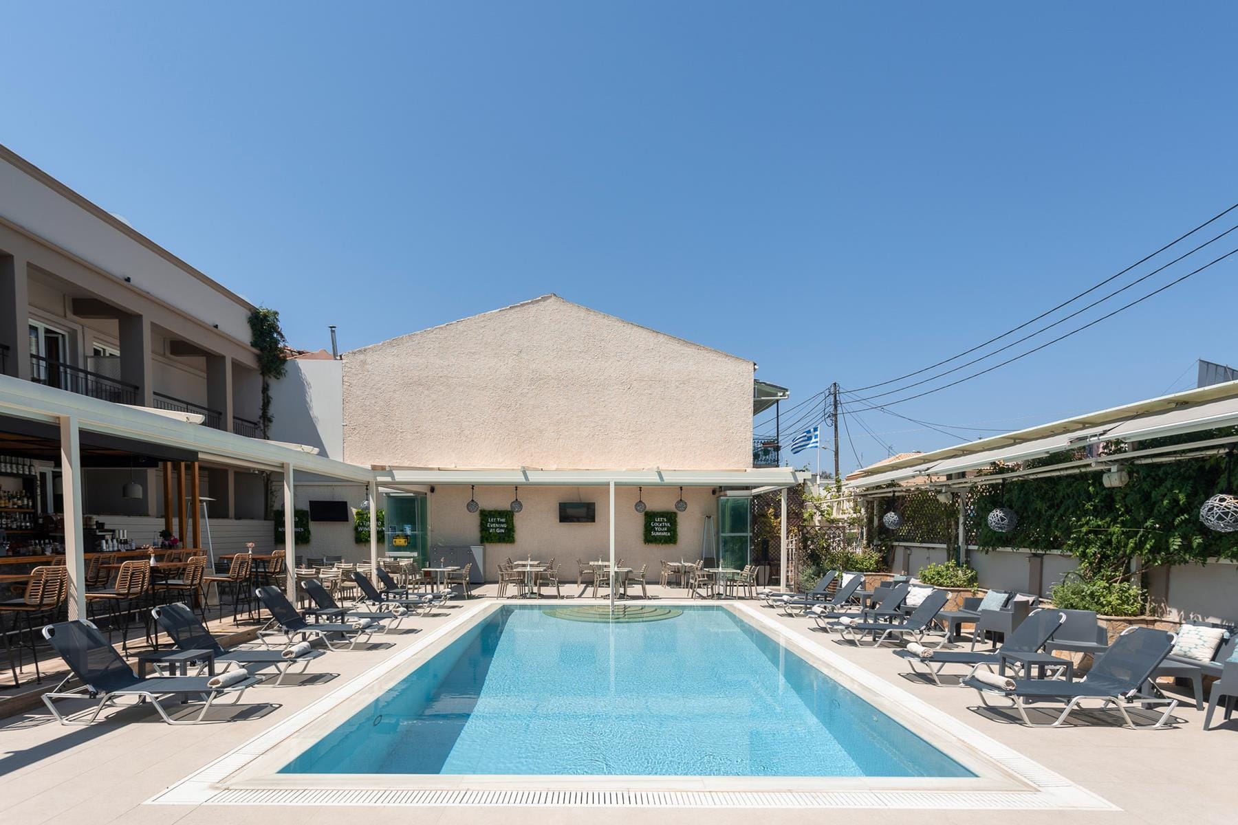 a swimming pool in a backyard