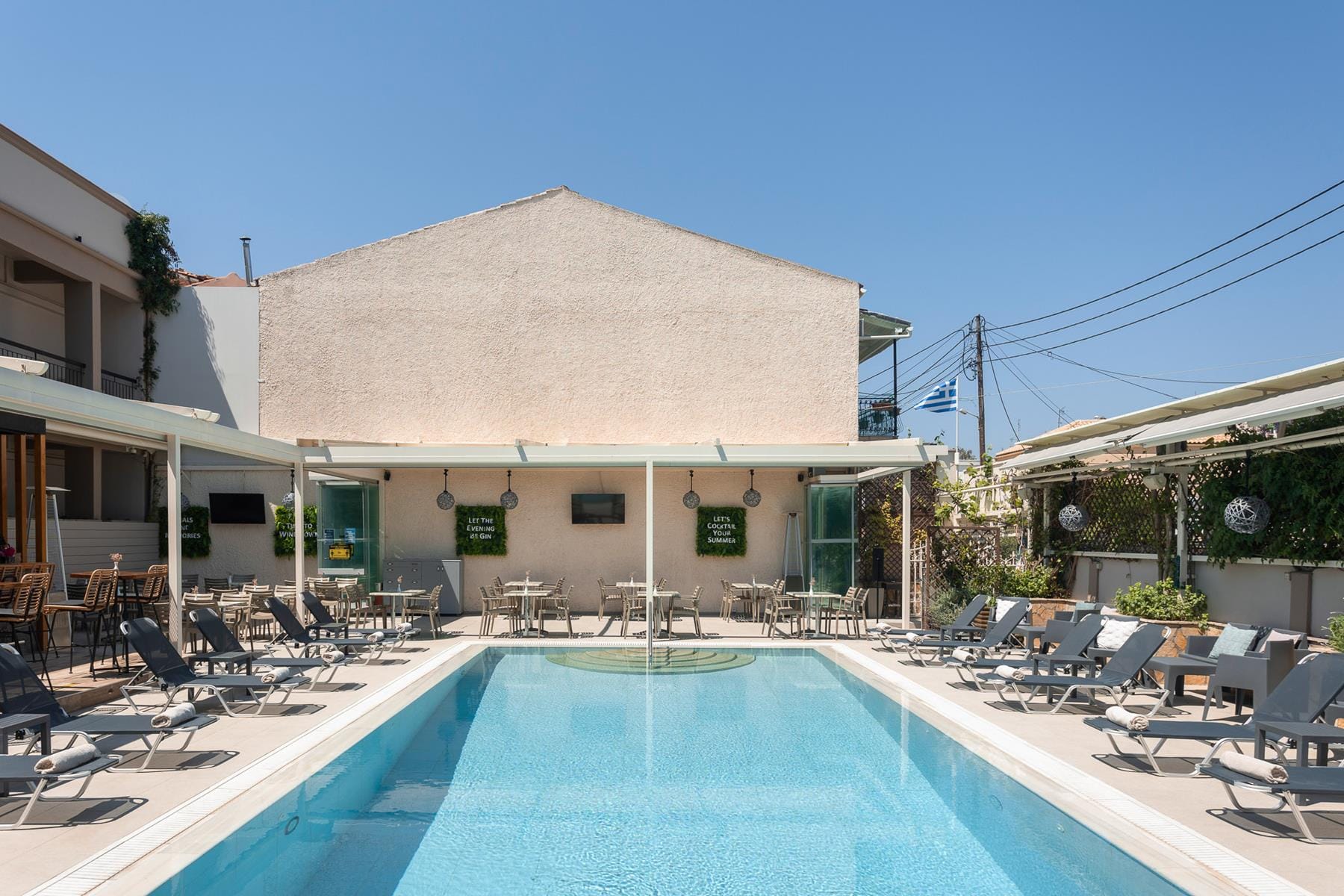 a swimming pool in a backyard