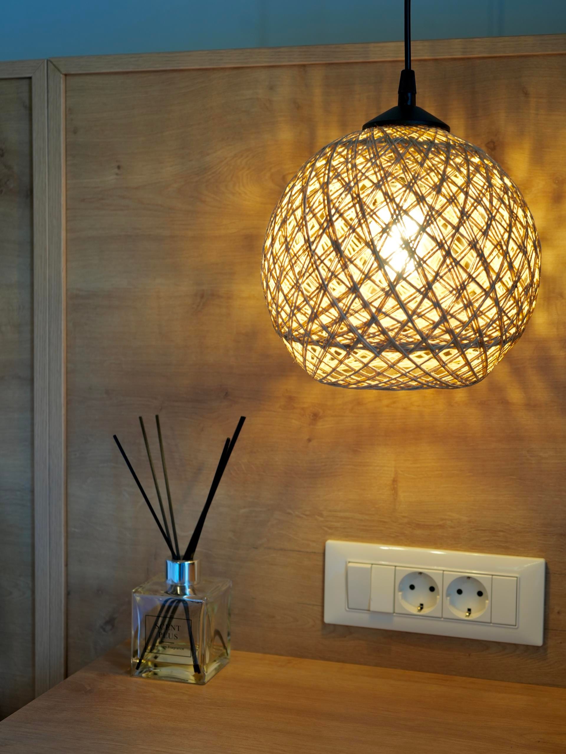 a lamp from a ceiling