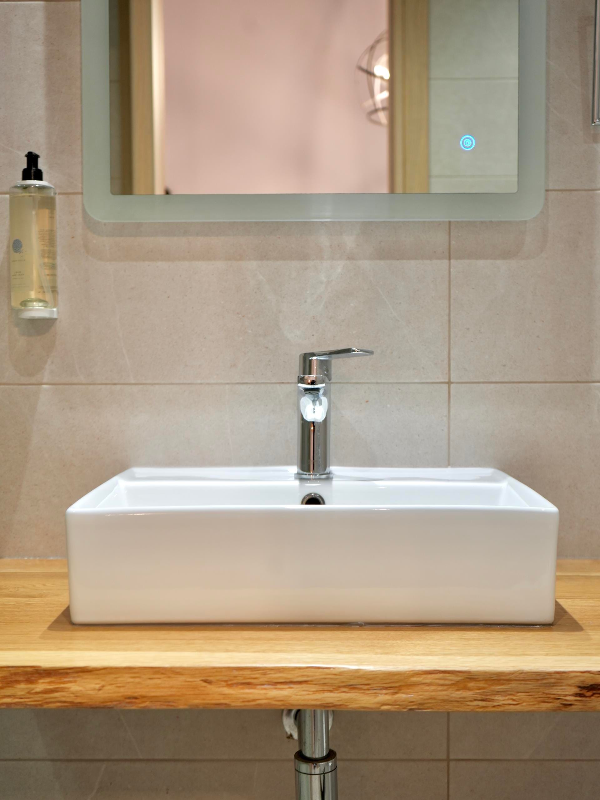 a sink in a bathroom