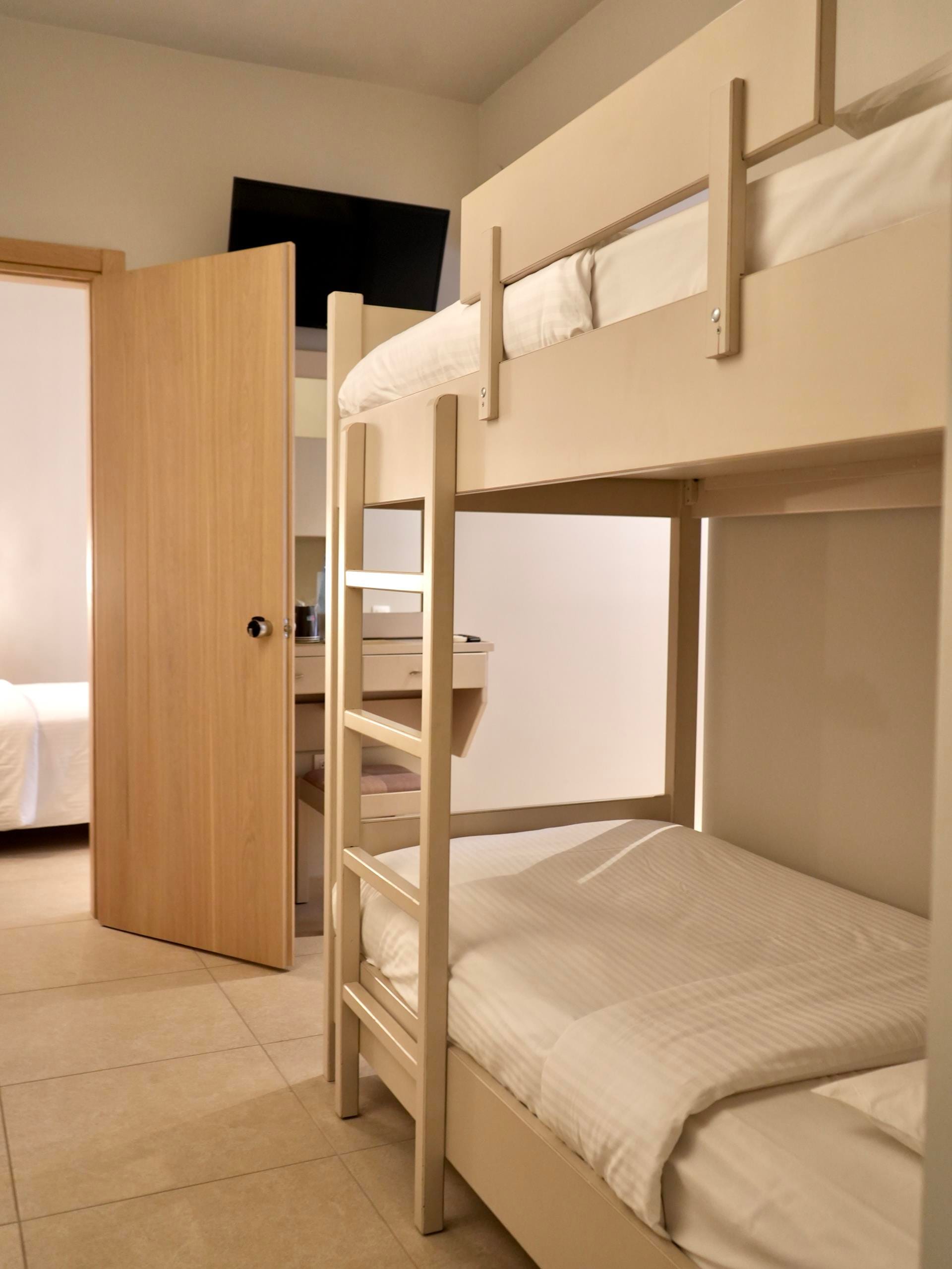 a bunk bed in a room