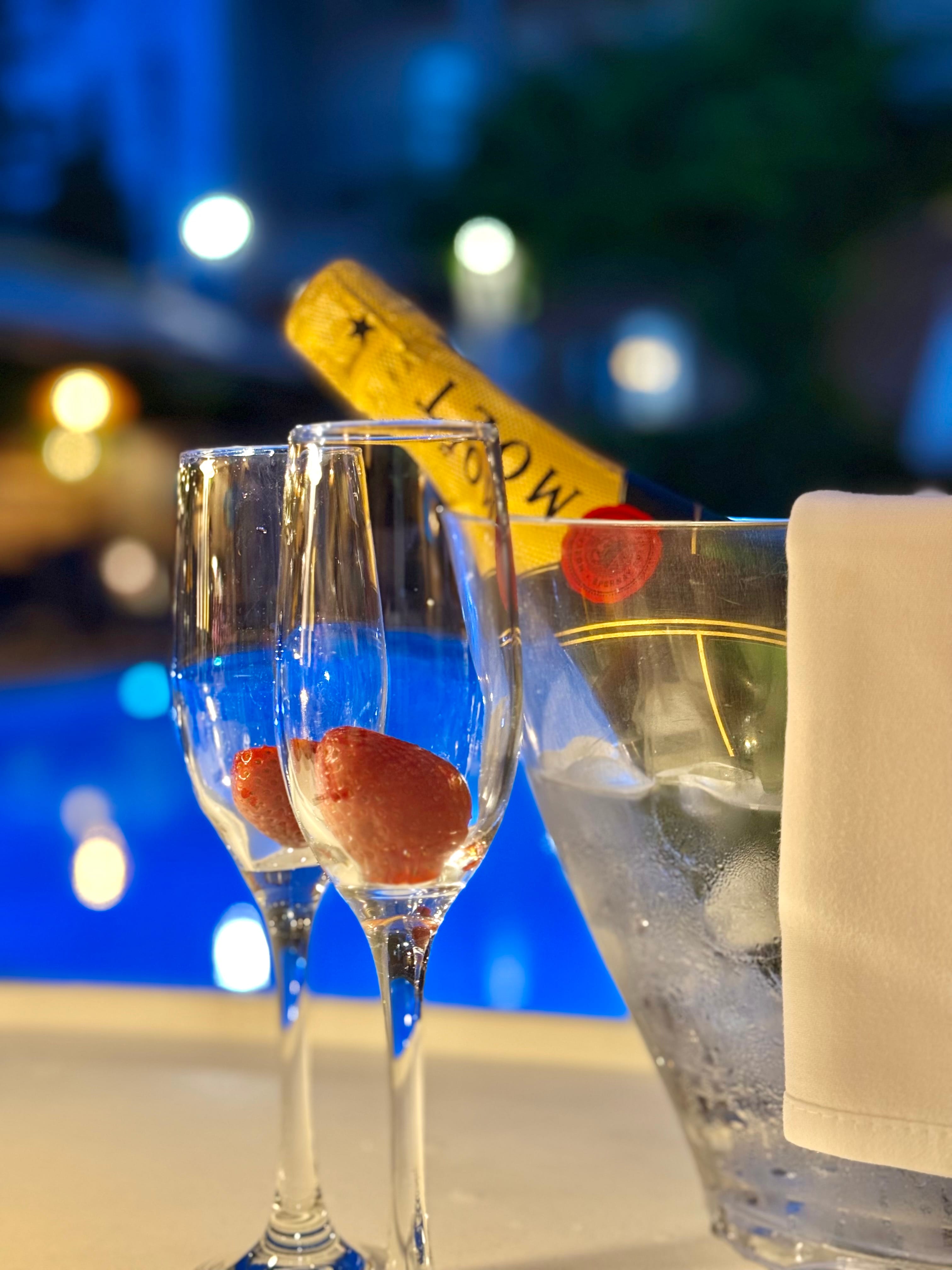 a group of martini glasses