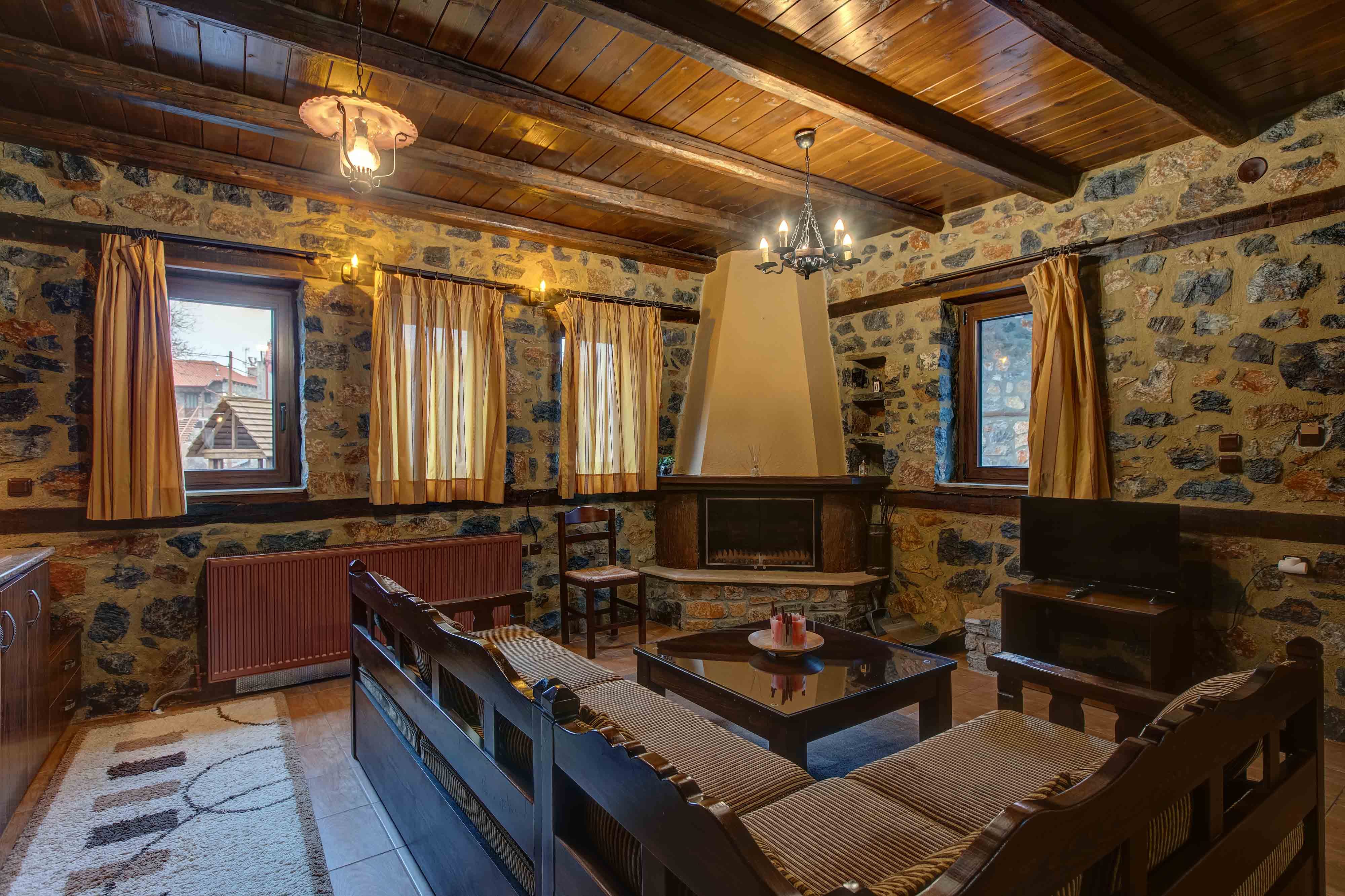 a room with a large bed and a couch