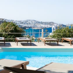 pool with Aegean Sea view hotel Mykonos