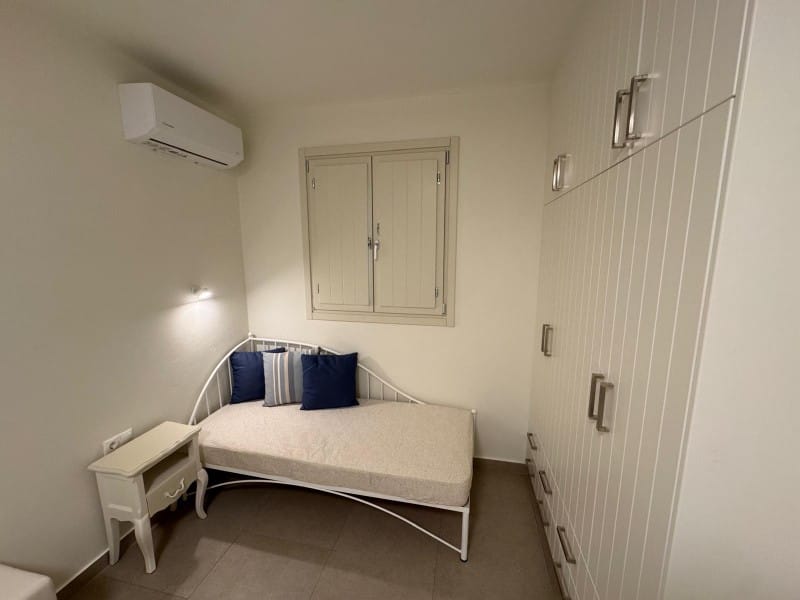 a bed in a room