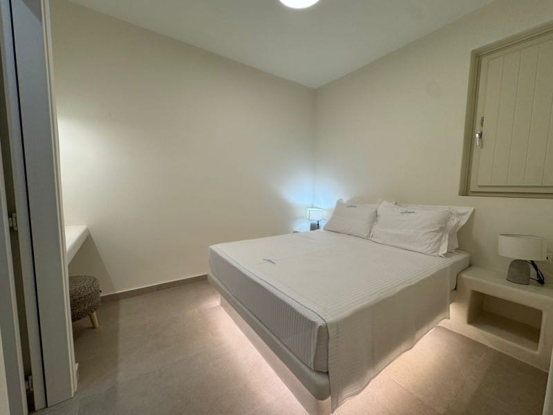 a bed in a room