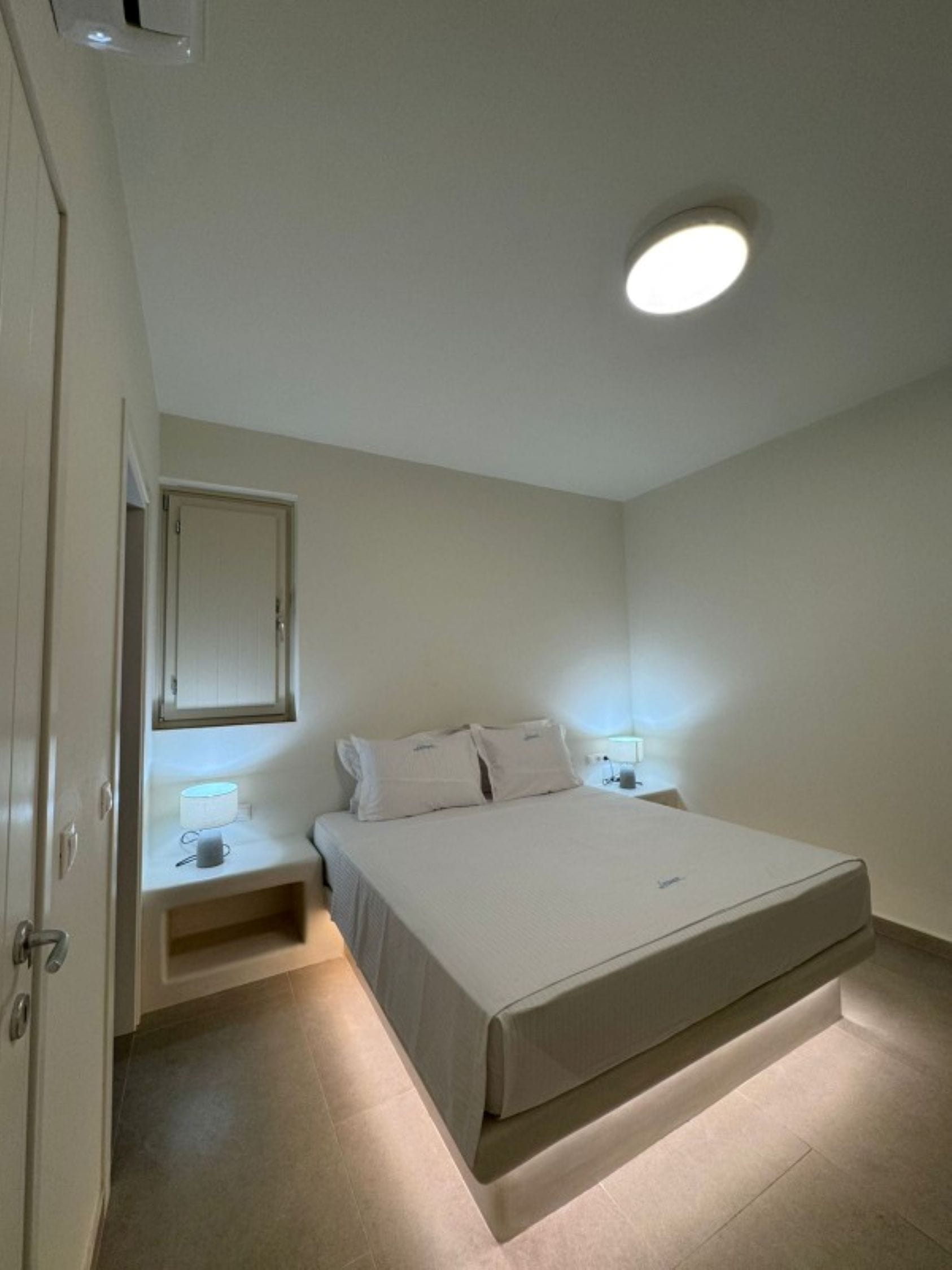 a bed in a room