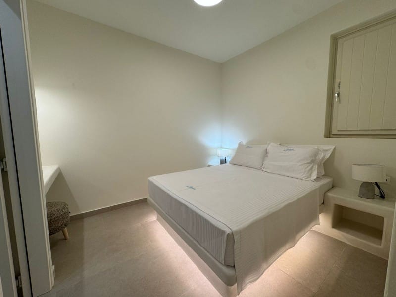 a bed in a room