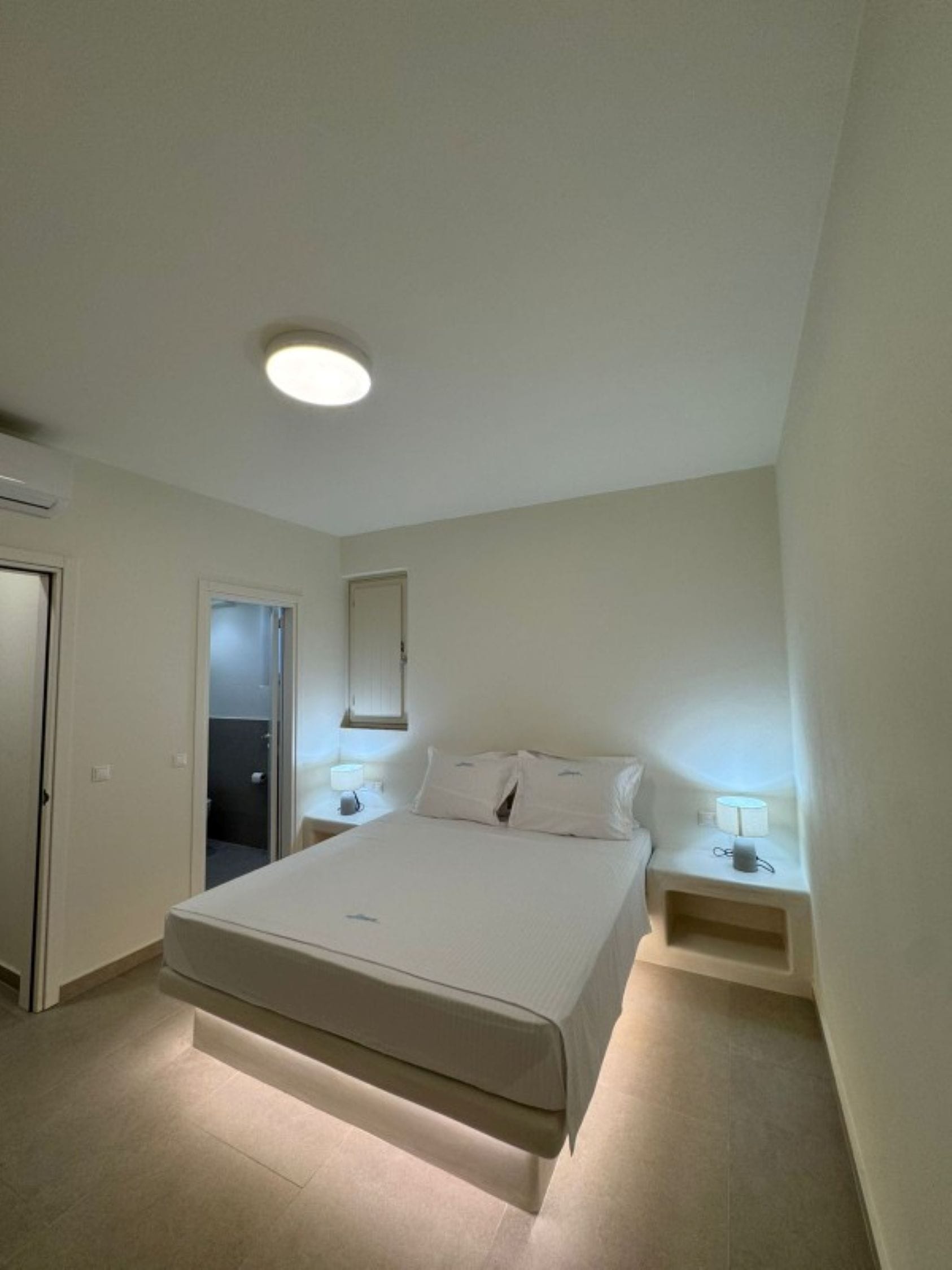 a bed in a room