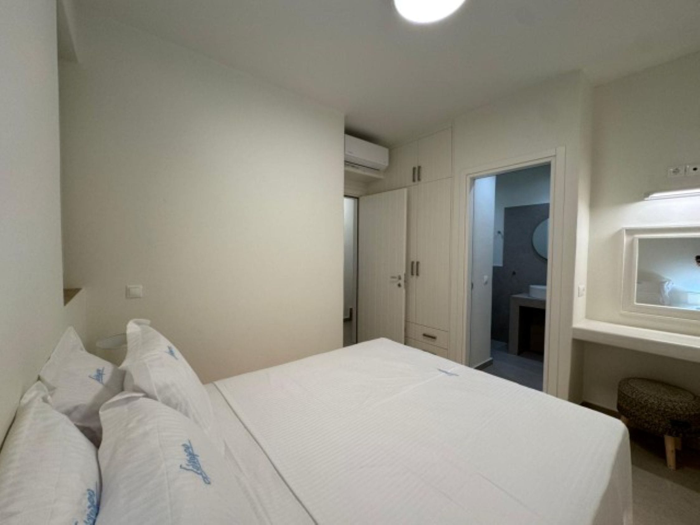 a bed in a room