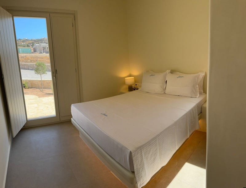 a bed in a room