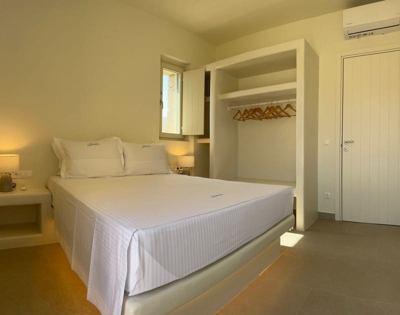 a bed in a room
