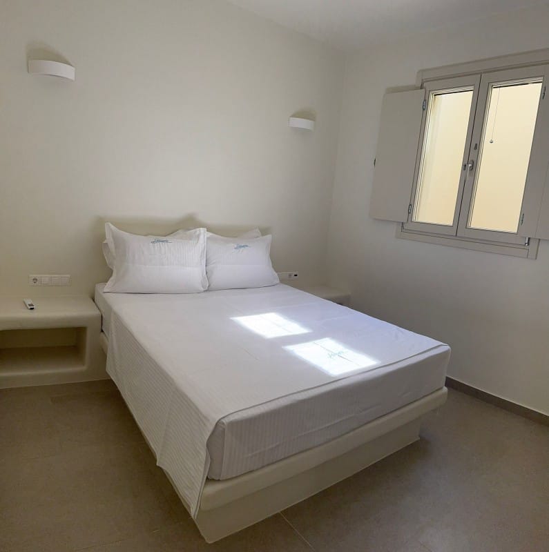a bed in a room
