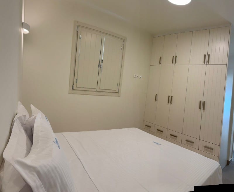 a bed in a room