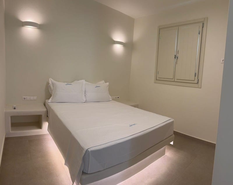 a bed in a room