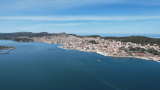 a small town on a hill