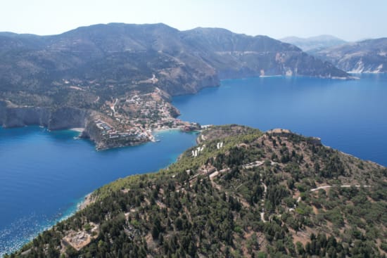 a large island with a body of water in the middle