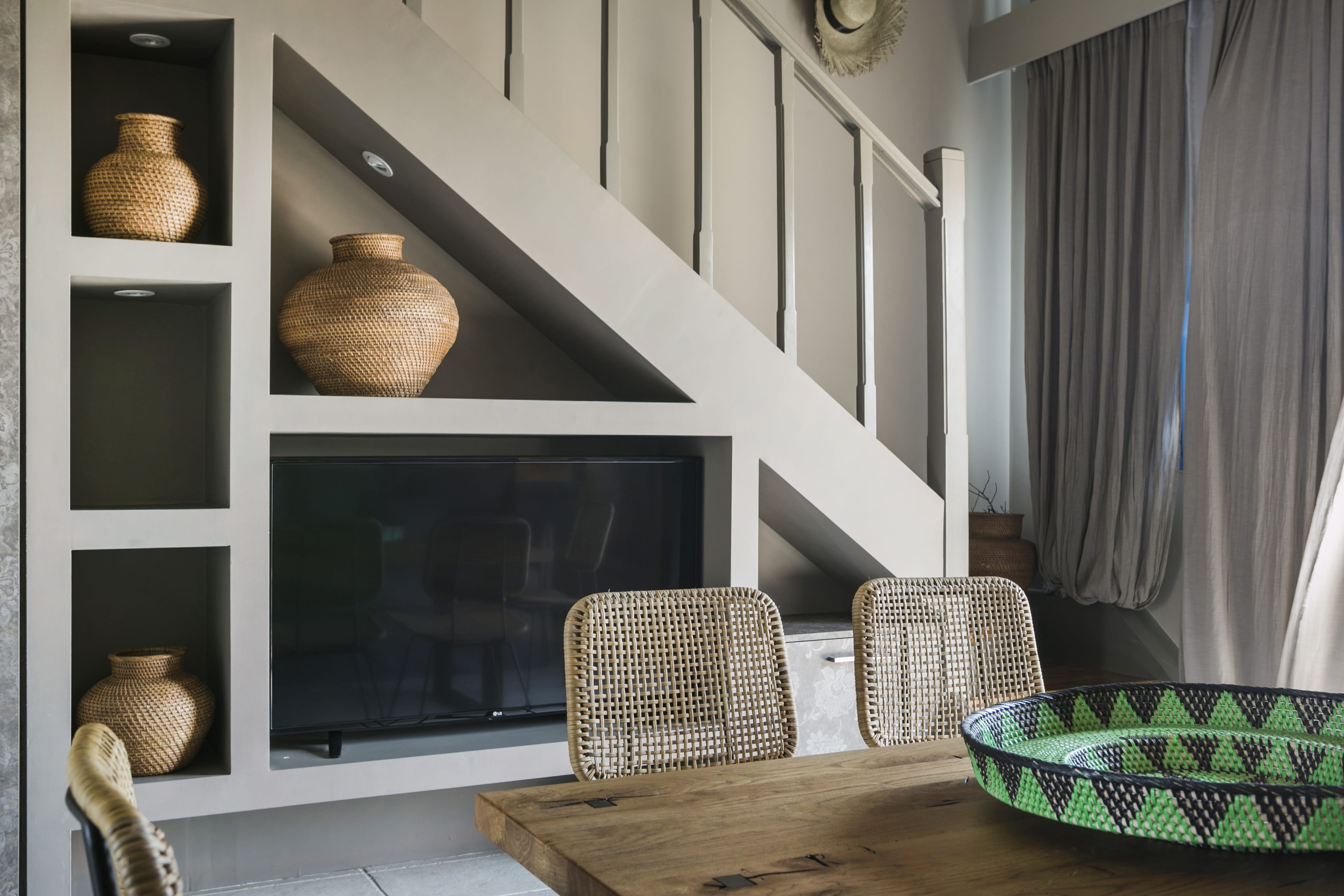 a fireplace in a room