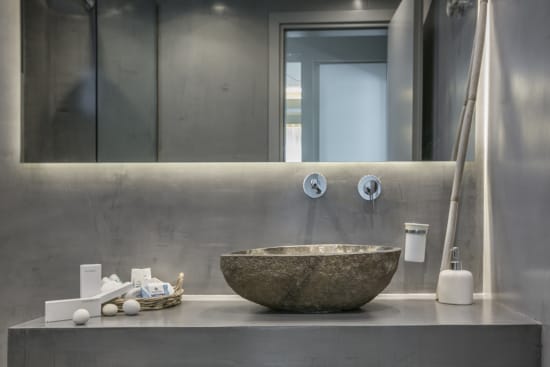 a bowl of water on a counter