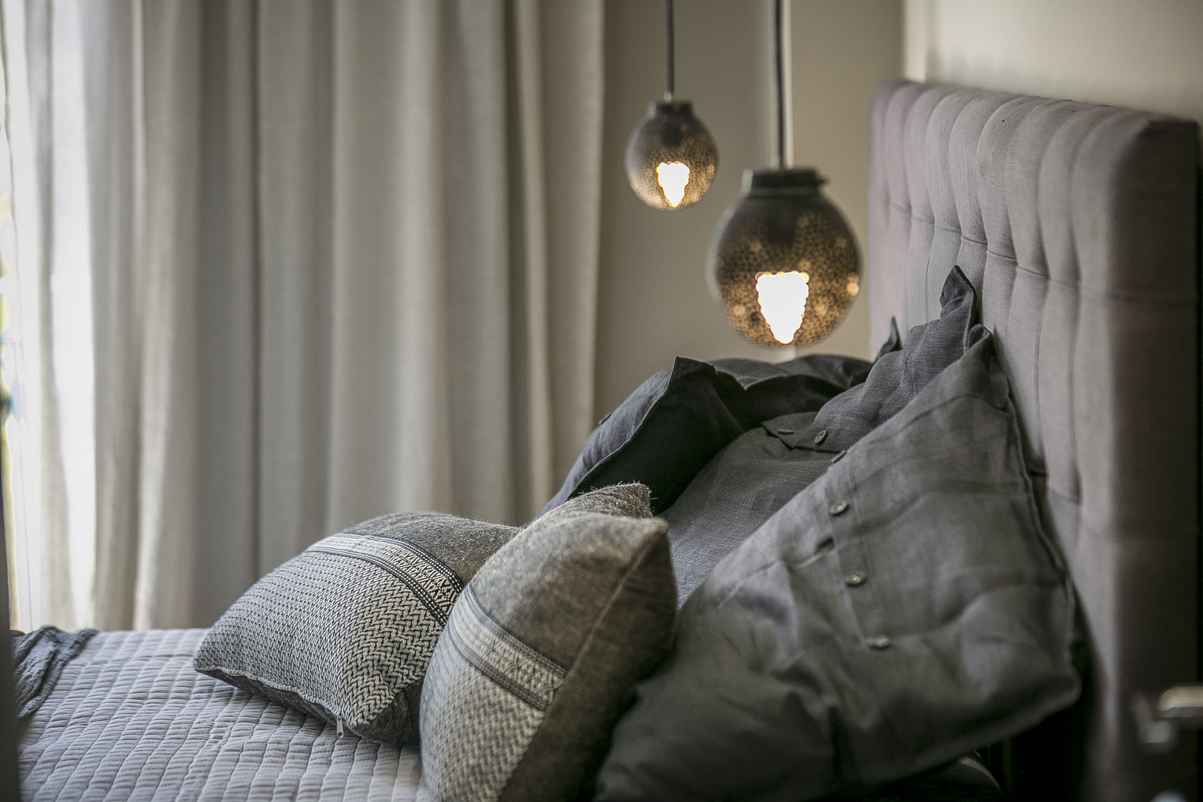 a person lying on a couch