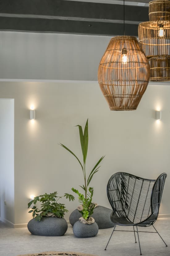 a chandelier from a ceiling