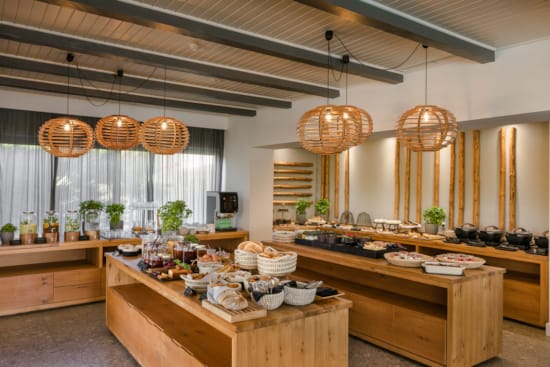 a kitchen with a large table
