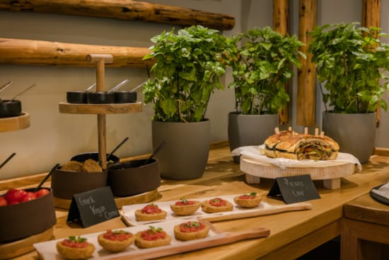 a table with food on it