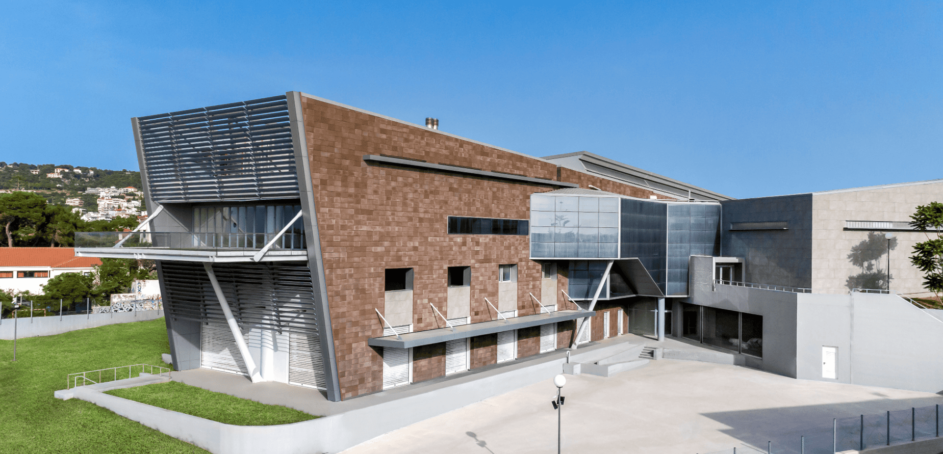 a building with a glass front