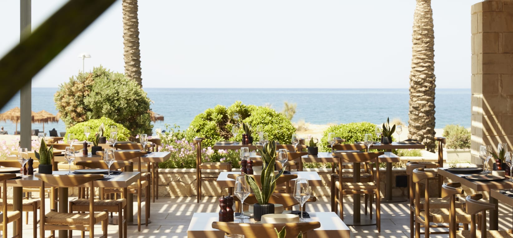 tables and chairs outside