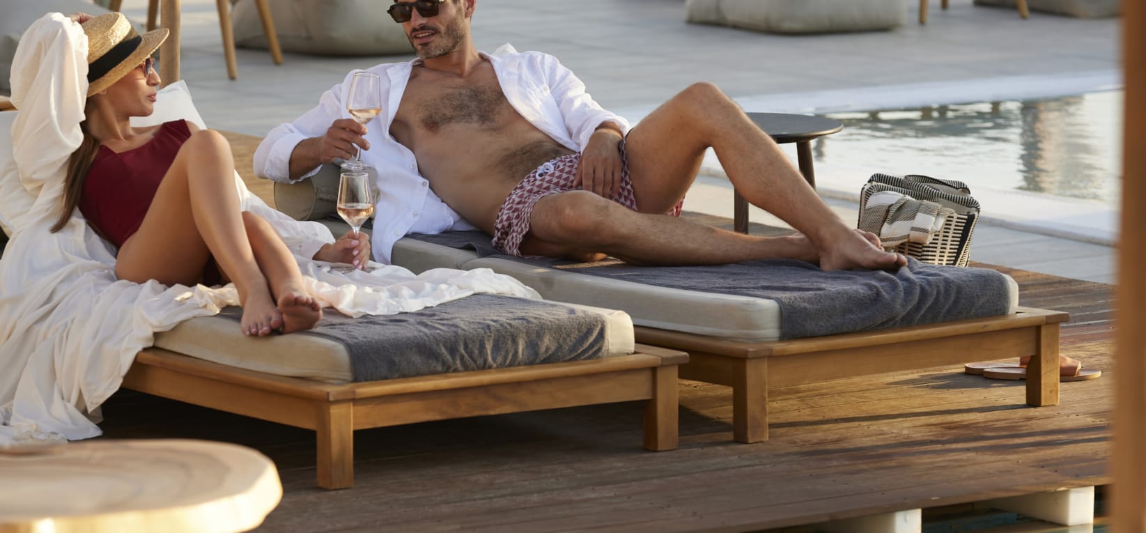 a man and woman sitting on a couch