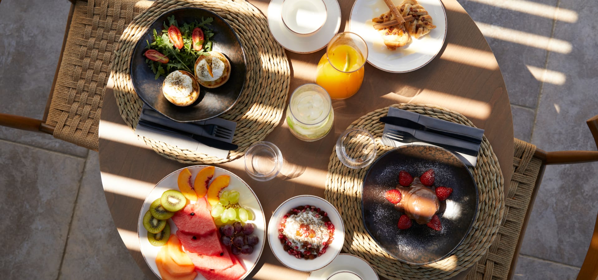 a table with food on it