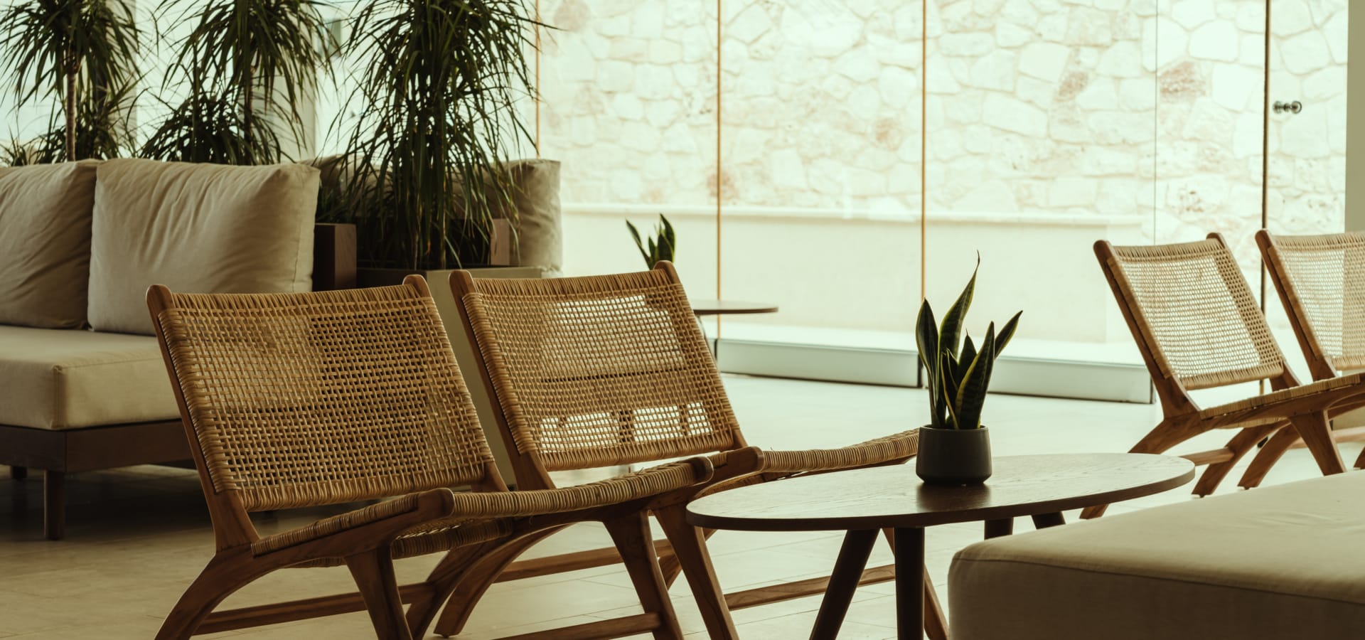 a table and chairs in a room