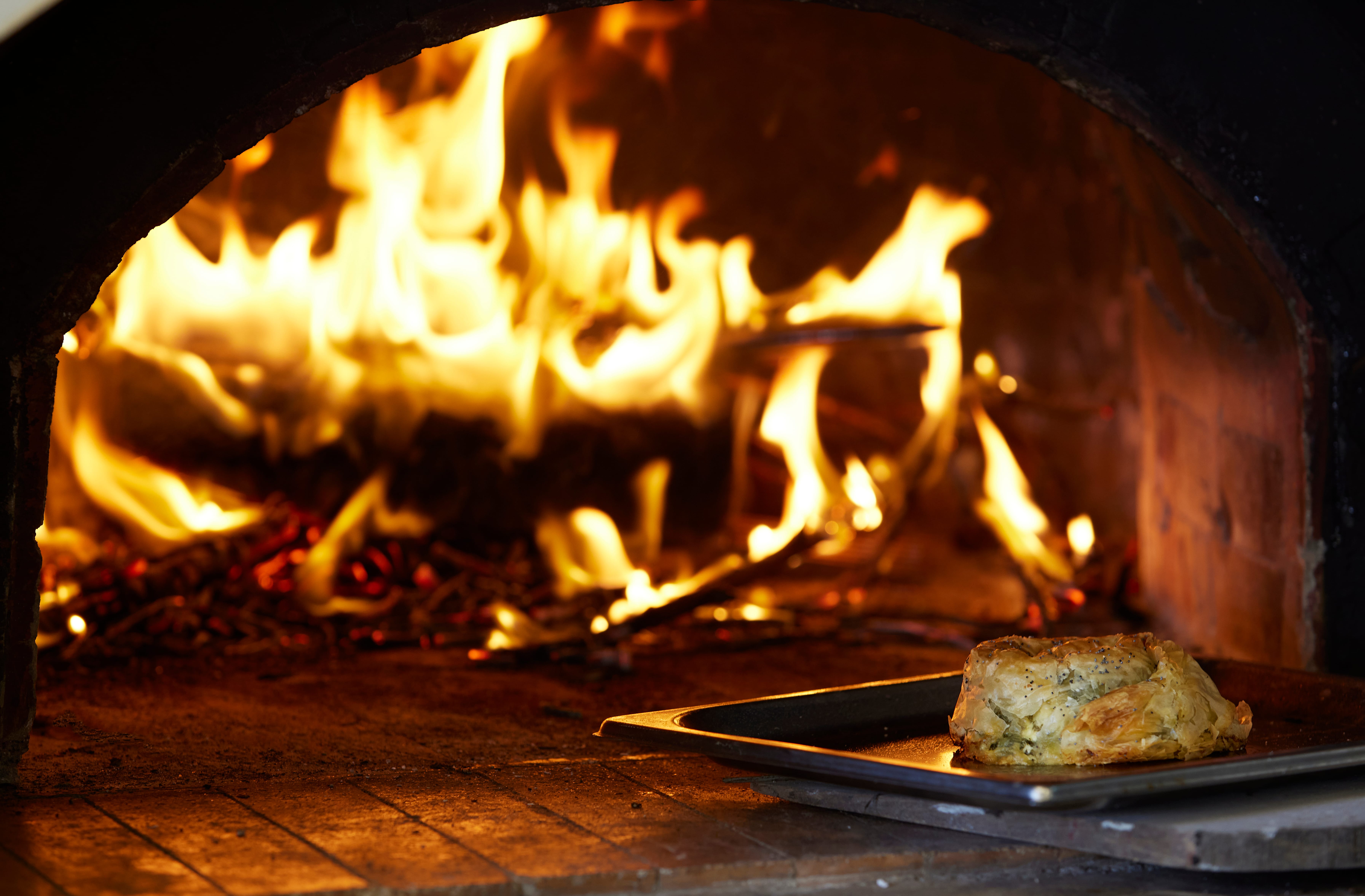 a fire burning in a fireplace