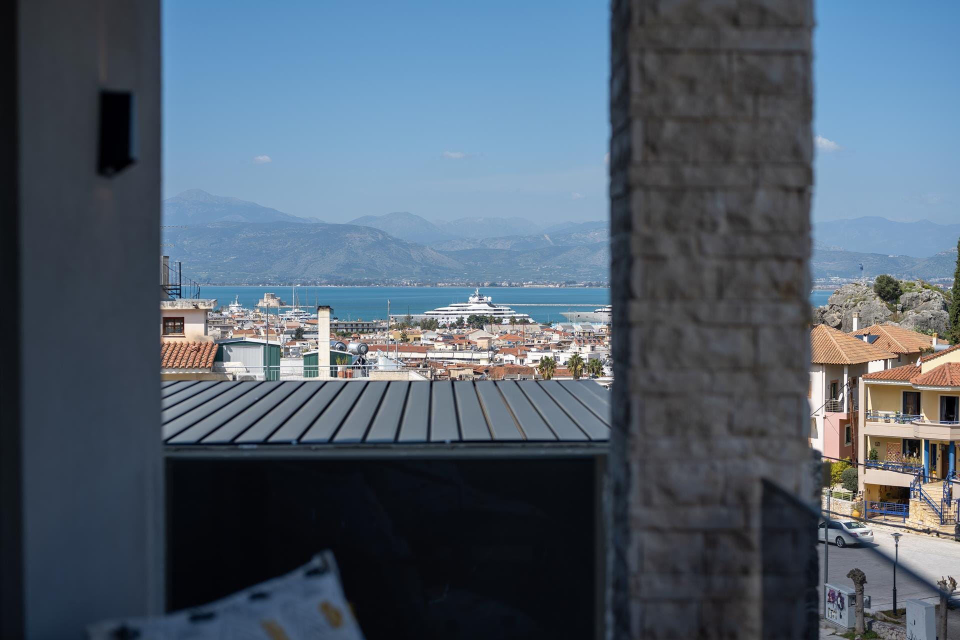 a view of a city from a window